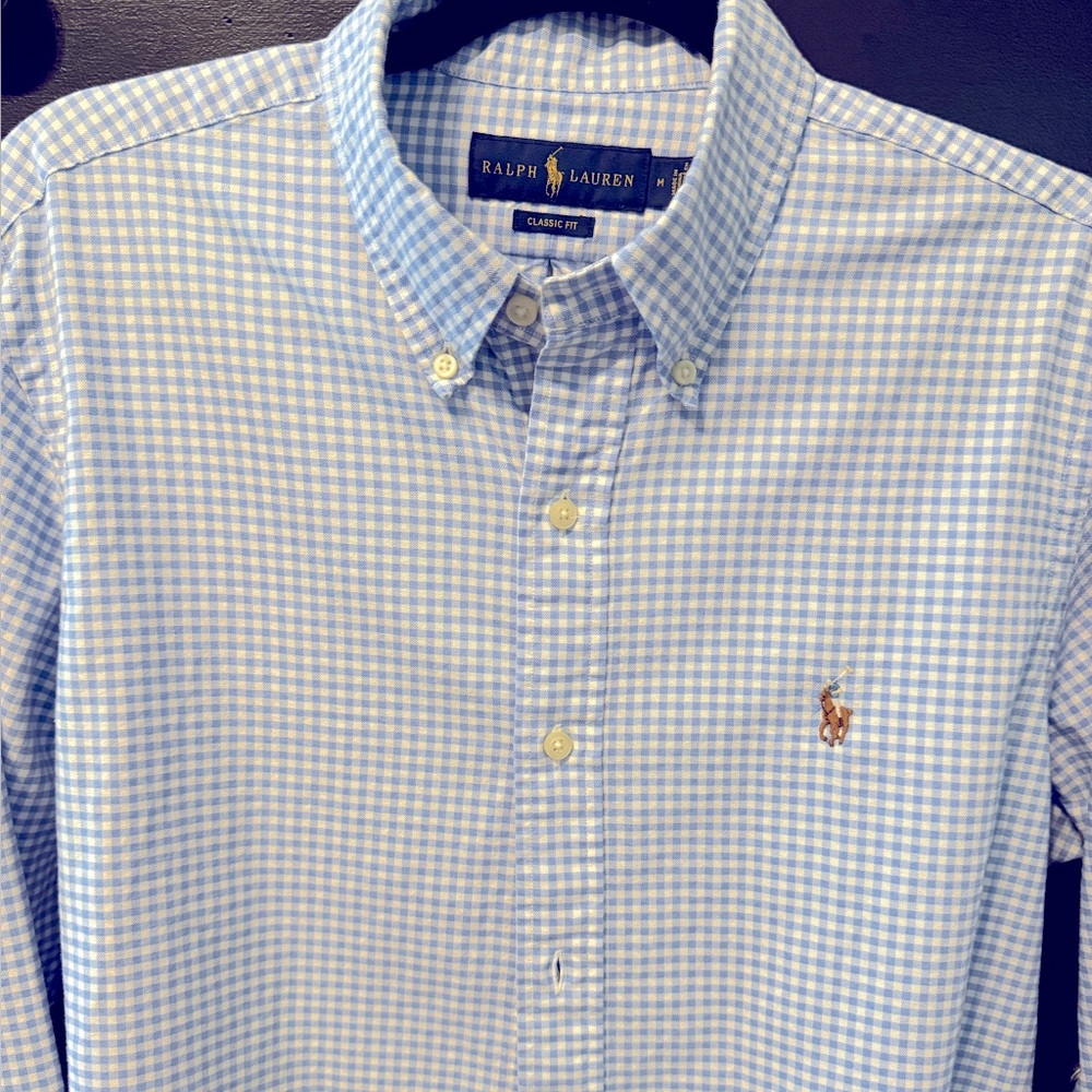 Polo Ralph Lauren Men's Long Leeve Button Up Shirt, Light Blue